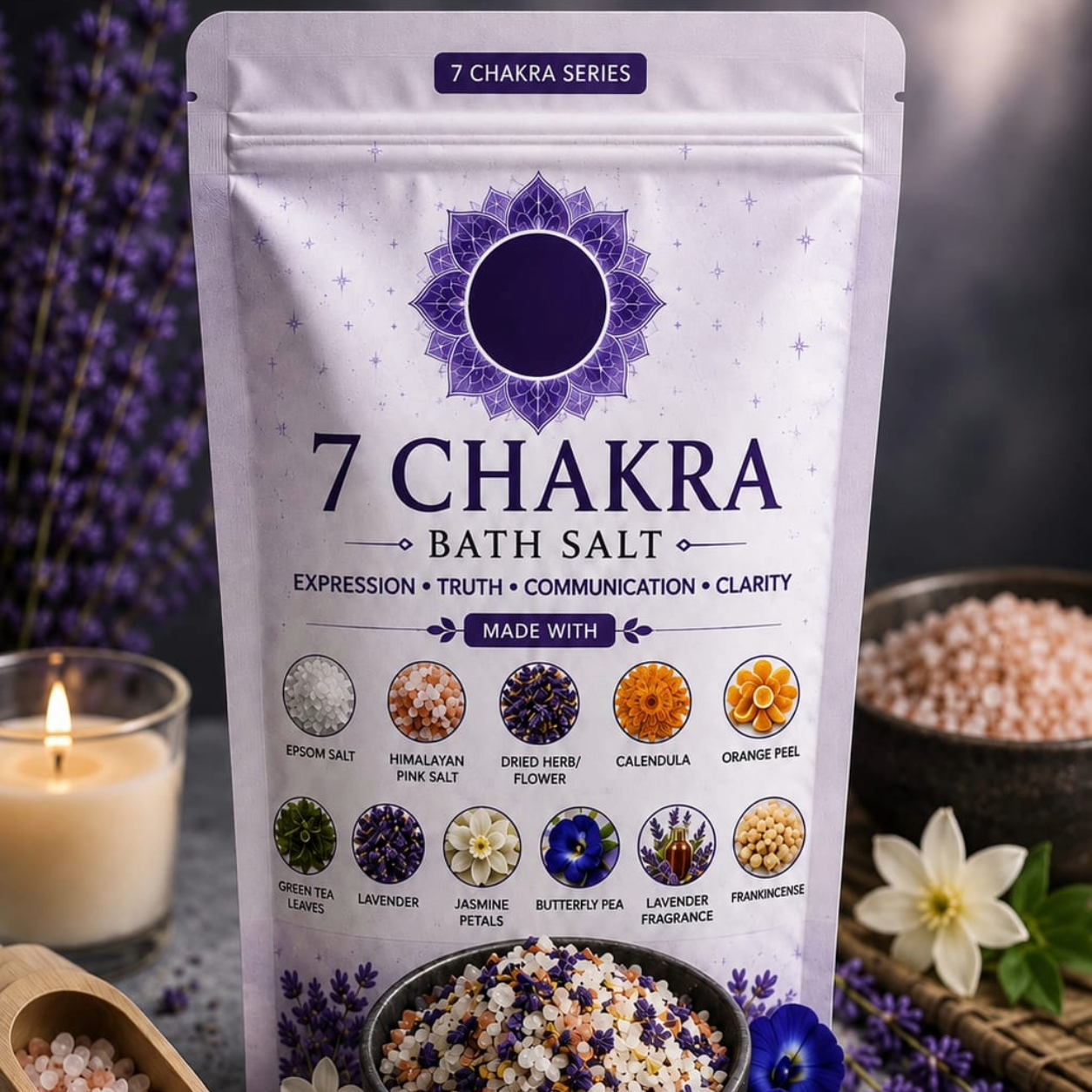 7 Chakra bath salt Spiritual Connection – 7 Chakra Bath Salt - Image 1