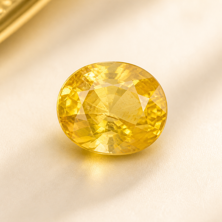 Certified Yellow Sapphire (Pukhraj) Gemstone product image